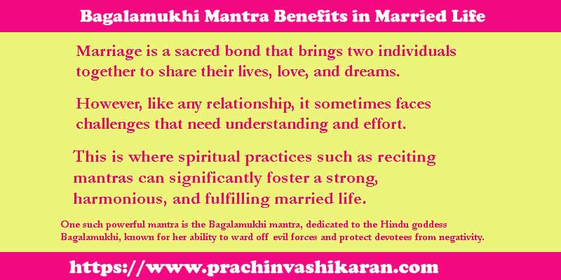 Bagalamukhi Mantra Benefits in Married Life