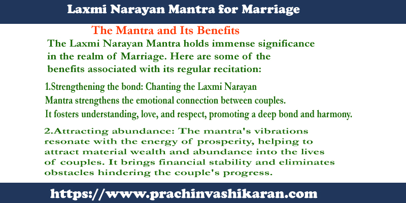 Laxmi Narayan Mantra for Marriage